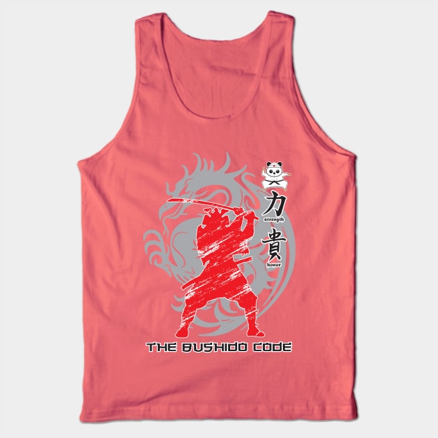 Karate Panda Samurai Dragon Tank Top by Karate Panda